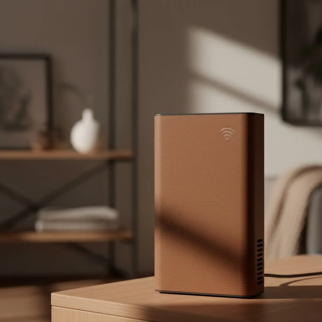 Plug-in WiFi extender boosting home network signal