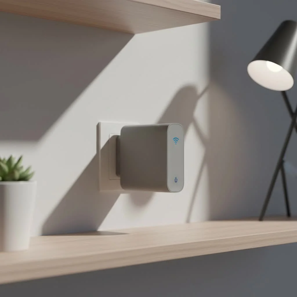 Netgear Nighthawk WiFi extender boosting a home network signal